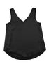Satin V Neck Sleeveless Relaxed Fit Tank Top