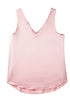 Satin V Neck Sleeveless Relaxed Fit Tank Top