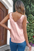 Satin V Neck Sleeveless Relaxed Fit Tank Top