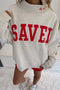 Saved By Grace Applique Mock Neck Graphic Sweatshirt