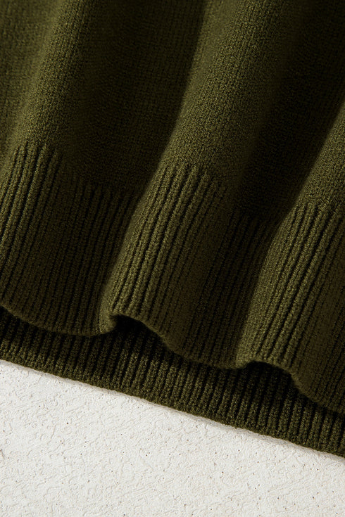 Scallop Detail Blocked Stripe Knit Sweater