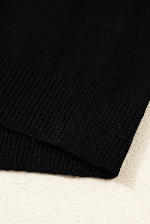 Scallop Detail Blocked Stripe Knit Sweater
