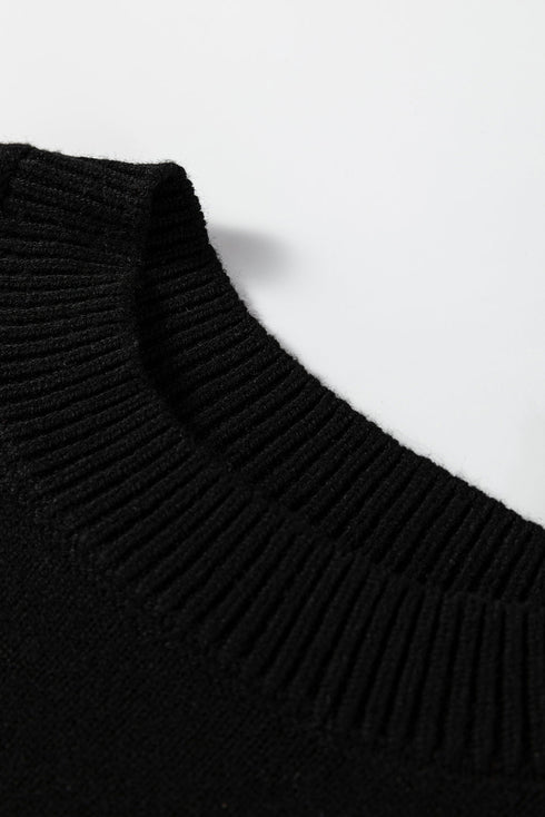 Scallop Detail Blocked Stripe Knit Sweater