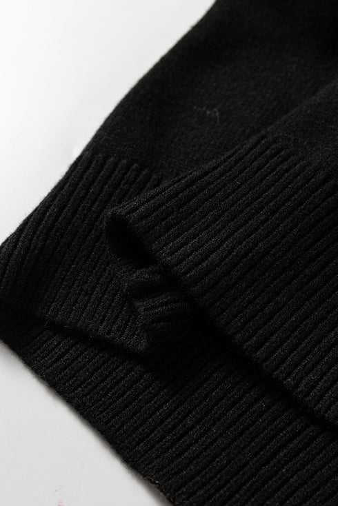 Scallop Detail Blocked Stripe Knit Sweater