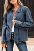 Scallop Trim Collar Mineral Washed Patched Pocket Denim Jacket