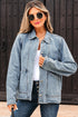 Scallop Trim Collar Mineral Washed Patched Pocket Denim Jacket