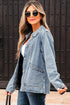 Scallop Trim Collar Mineral Washed Patched Pocket Denim Jacket