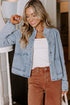 Scallop Trim Collar Mineral Washed Patched Pocket Denim Jacket