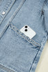 Scallop Trim Collar Mineral Washed Patched Pocket Denim Jacket