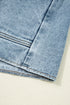 Scallop Trim Collar Mineral Washed Patched Pocket Denim Jacket