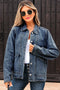 Scallop Trim Collar Mineral Washed Patched Pocket Denim Jacket