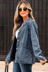 Scallop Trim Collar Mineral Washed Patched Pocket Denim Jacket