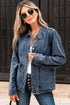 Scallop Trim Collar Patch Pocket Button Front Denim Jacket