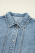 Scallop Trim Collar Patch Pocket Button Front Denim Jacket