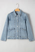 Scallop Trim Collar Patch Pocket Button Front Denim Jacket
