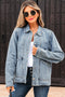Scallop Trim Collar Patch Pocket Button Front Denim Jacket