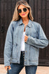Scallop Trim Collar Patch Pocket Button Front Denim Jacket