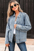 Scallop Trim Collar Patch Pocket Button Front Denim Jacket