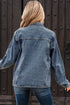 Scallop Trim Collar Patch Pocket Button Front Denim Jacket