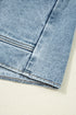 Scallop Trim Collar Patch Pocket Button Front Denim Jacket