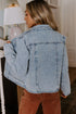 Scallop Trim Collar Patch Pocket Button Front Denim Jacket