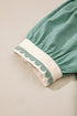 Scallop Trim Rick Rack Detail Puff Sleeve Mini Dress