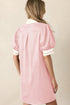 Scallop Trim Rick Rack Detail Puff Sleeve Mini Dress