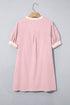 Scallop Trim Rick Rack Detail Puff Sleeve Mini Dress