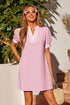 Scallop Trim Rick Rack Detail Puff Sleeve Mini Dress