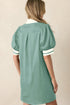 Scallop Trim Rick Rack Detail Puff Sleeve Mini Dress