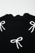 Scalloped Bow Motif Side Tie Knit Sweater Vest