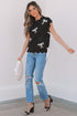 Scalloped Bow Motif Side Tie Knit Sweater Vest