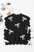 Scalloped Bow Motif Side Tie Knit Sweater Vest