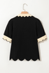 Scalloped Collar Short Sleeve Western Rodeo Graphic Tee