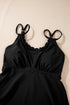 Scalloped Double Strap Empire Waist Tankini Top