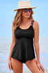 Scalloped Double Strap Empire Waist Tankini Top