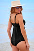 Scalloped Double Strap Empire Waist Tankini Top