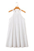 Scalloped Eyelet Halter Trapeze Mini Dress