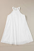 Scalloped Eyelet Halter Trapeze Mini Dress
