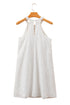 Scalloped Eyelet Halter Trapeze Mini Dress