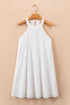 Scalloped Eyelet Halter Trapeze Mini Dress