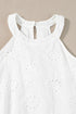 Scalloped Eyelet Halter Trapeze Mini Dress