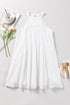 Scalloped Eyelet Halter Trapeze Mini Dress