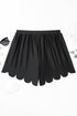 Scalloped Hem Drawstring Waist Pull On Shorts