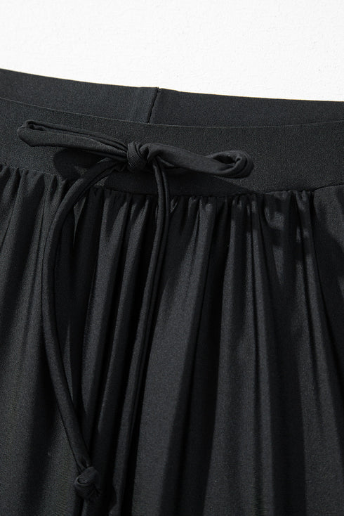 Scalloped Hem Drawstring Waist Pull On Shorts