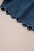 Scalloped Hem High Waist Vintage Wash Denim Shorts