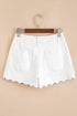 Scalloped Hem High Waist Vintage Wash Denim Shorts