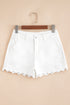 Scalloped Hem High Waist Vintage Wash Denim Shorts
