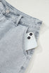 Scalloped Hem High Waist Vintage Wash Denim Shorts