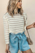 Scalloped Hem Open Knit Long Sleeve Pullover Sweater